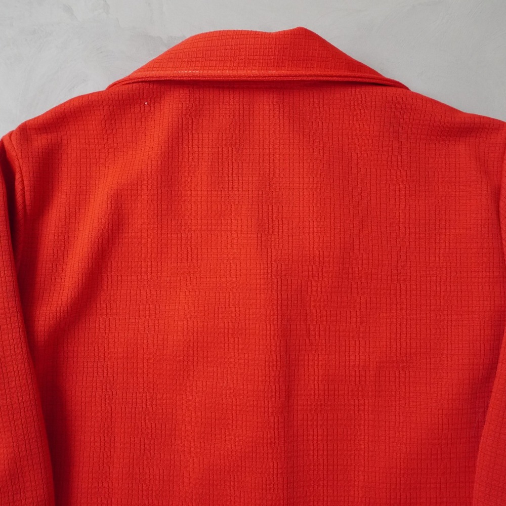 Vintage Sears Roebuck Top 14 Womens Medium 70s Red Knit Dagger Collar USA Made - Picture 3 of 7